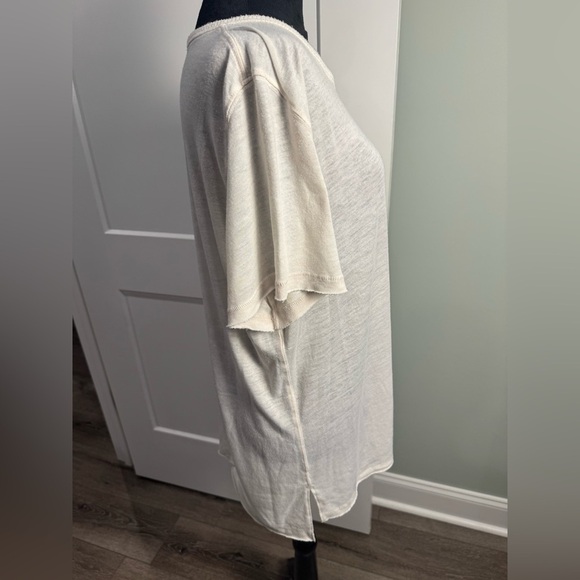 We the free free people cream raw hem scoop neck tee - Picture 2 of 8